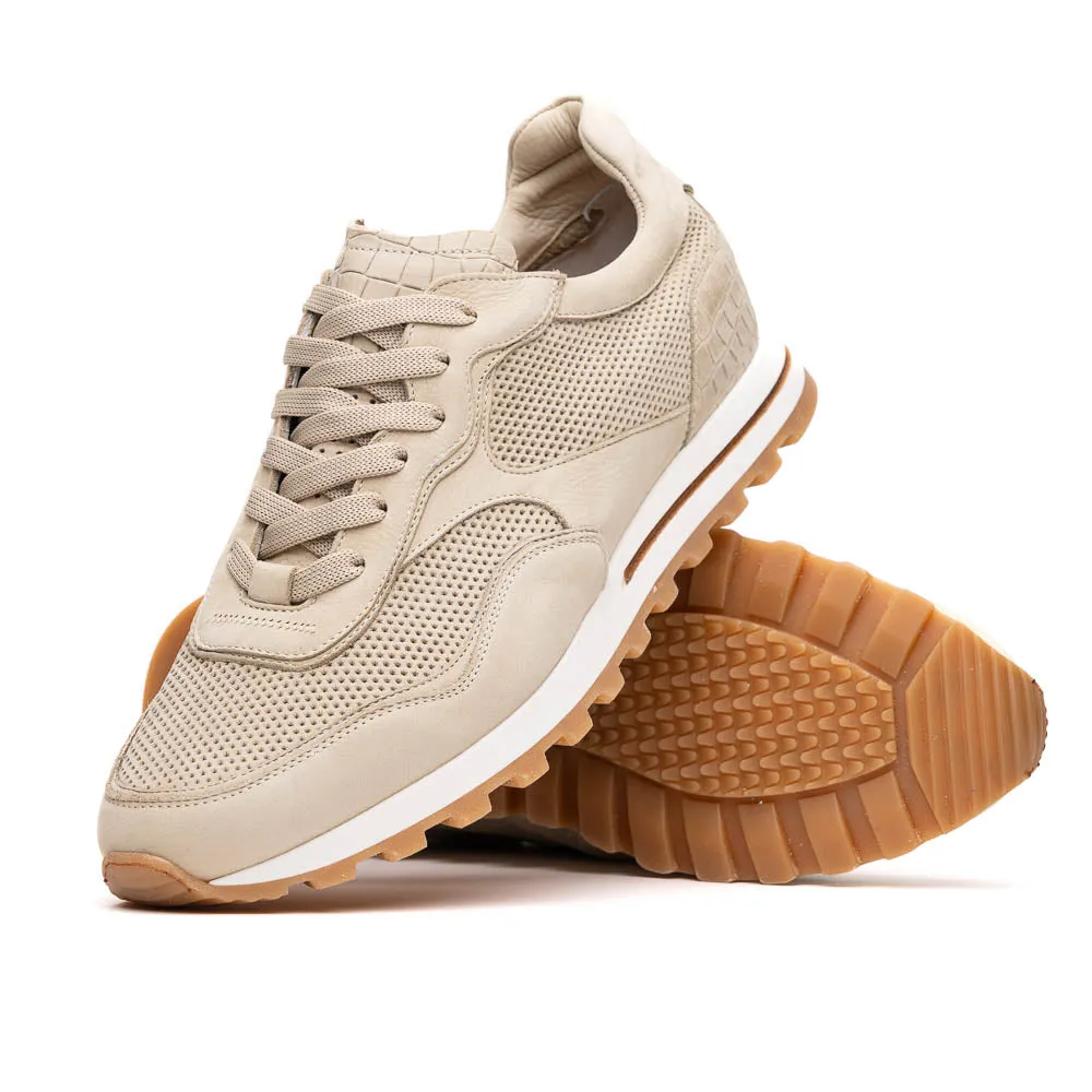 66-246-SND MILO Suede & Mesh Trainer Sand