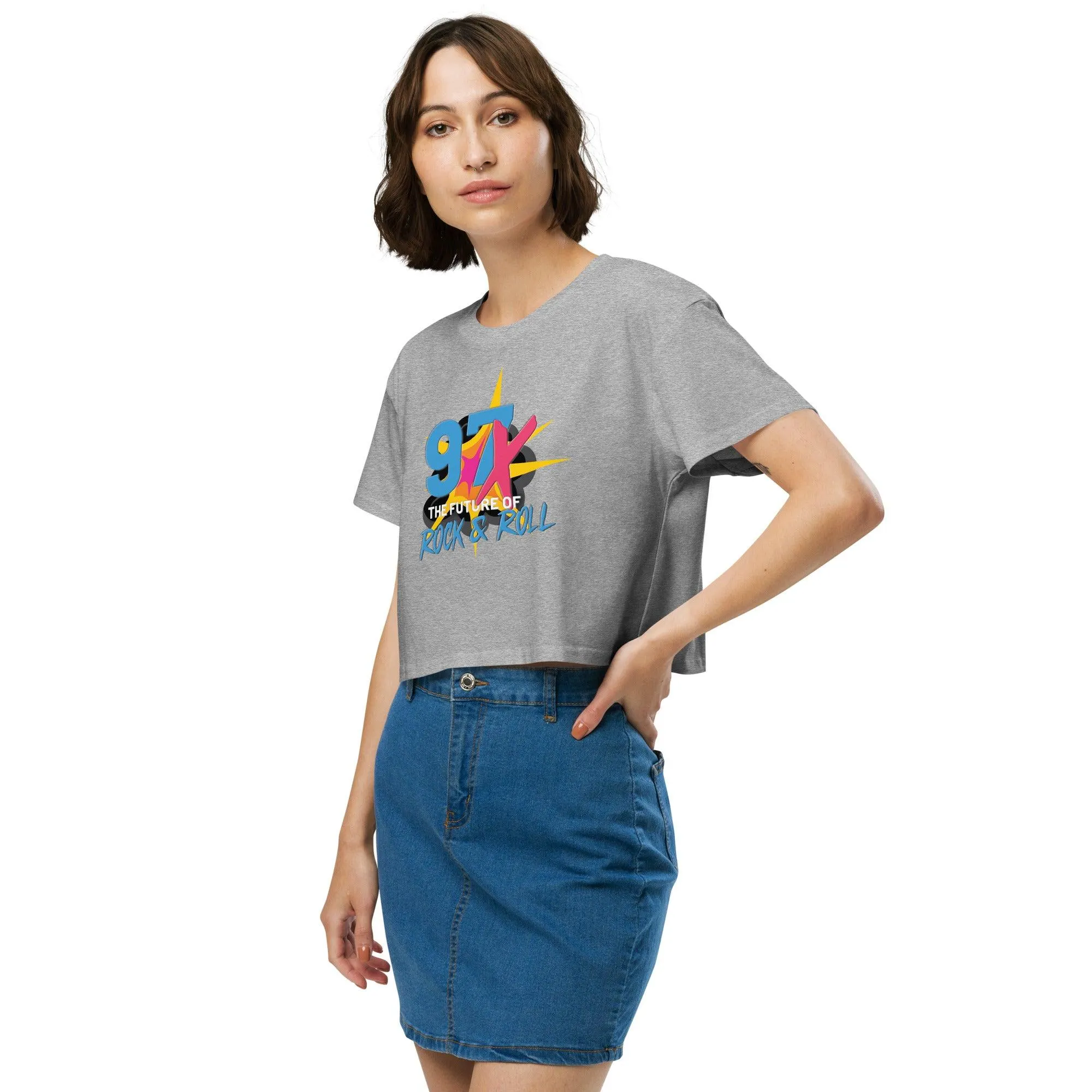 97x The Future Of Rock n Roll Women’s crop top