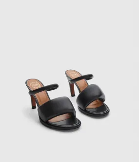 AGNONE HEELED SANDAL- BLACK NAPPA