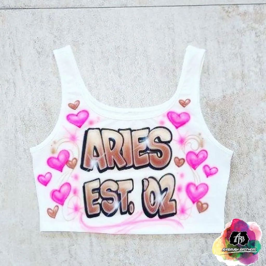 Airbrush Zodiac Est. Crop Top Design