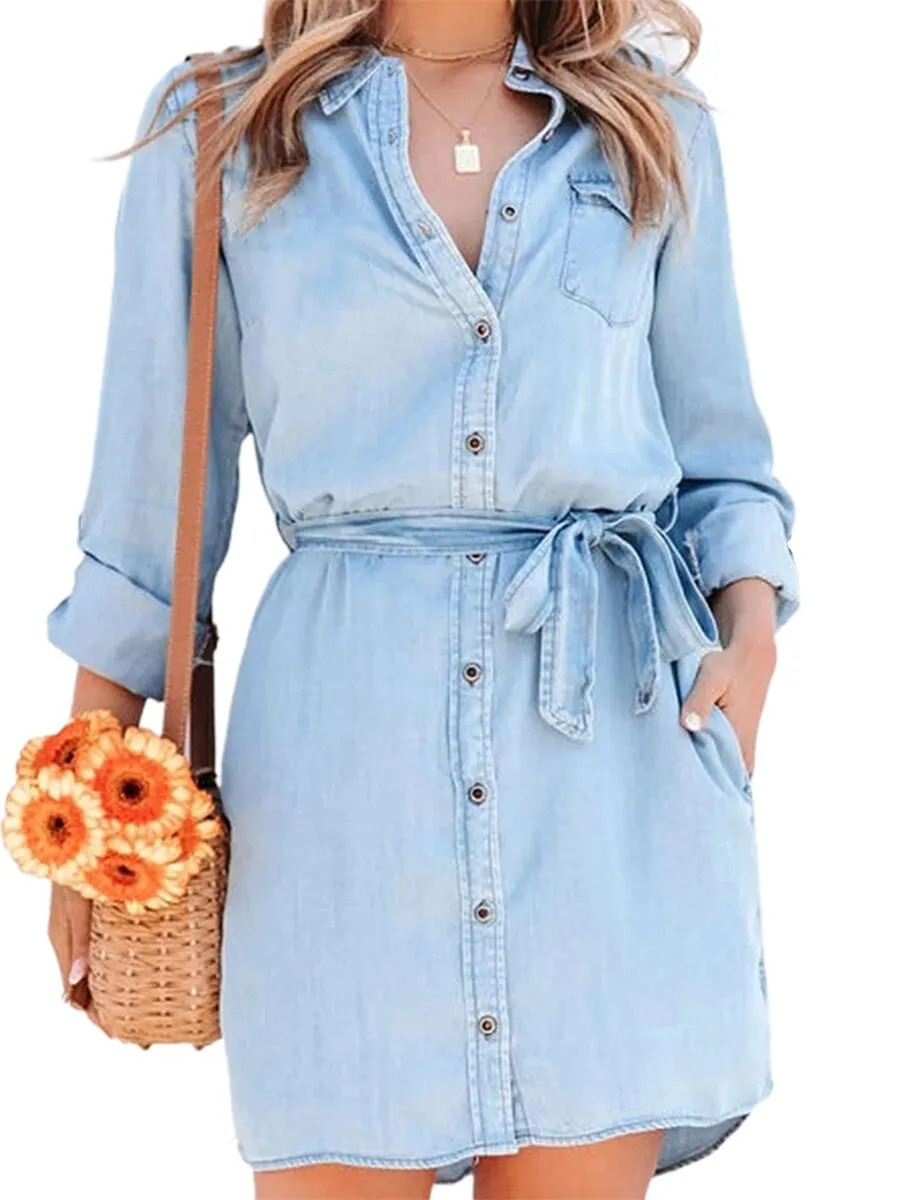 Alluring Casual Denim Dress