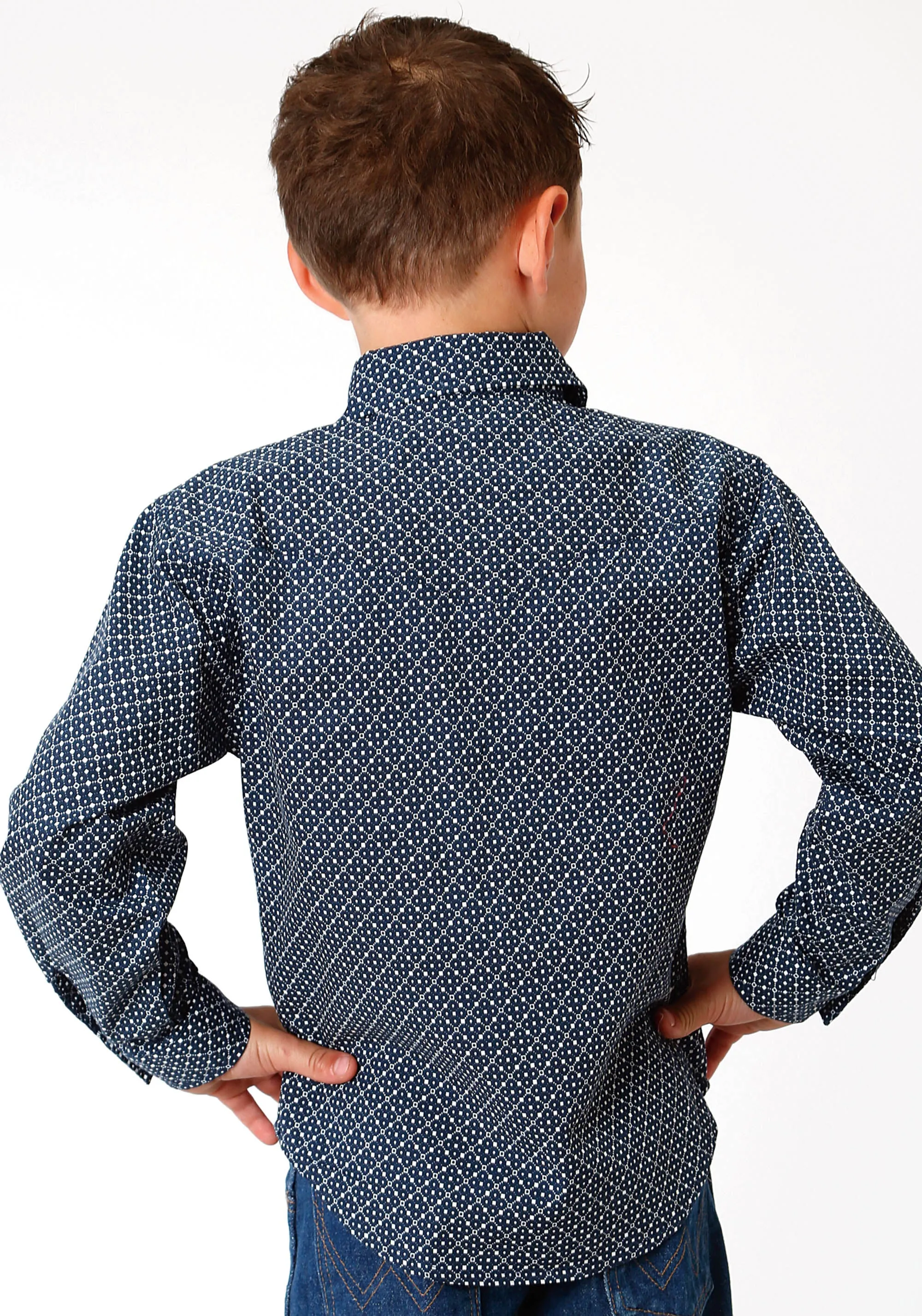 Boy's Roper Blue L/S Shirt - West Made Collection