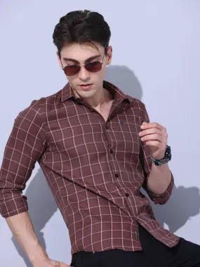 Brown Check Casual Shirt