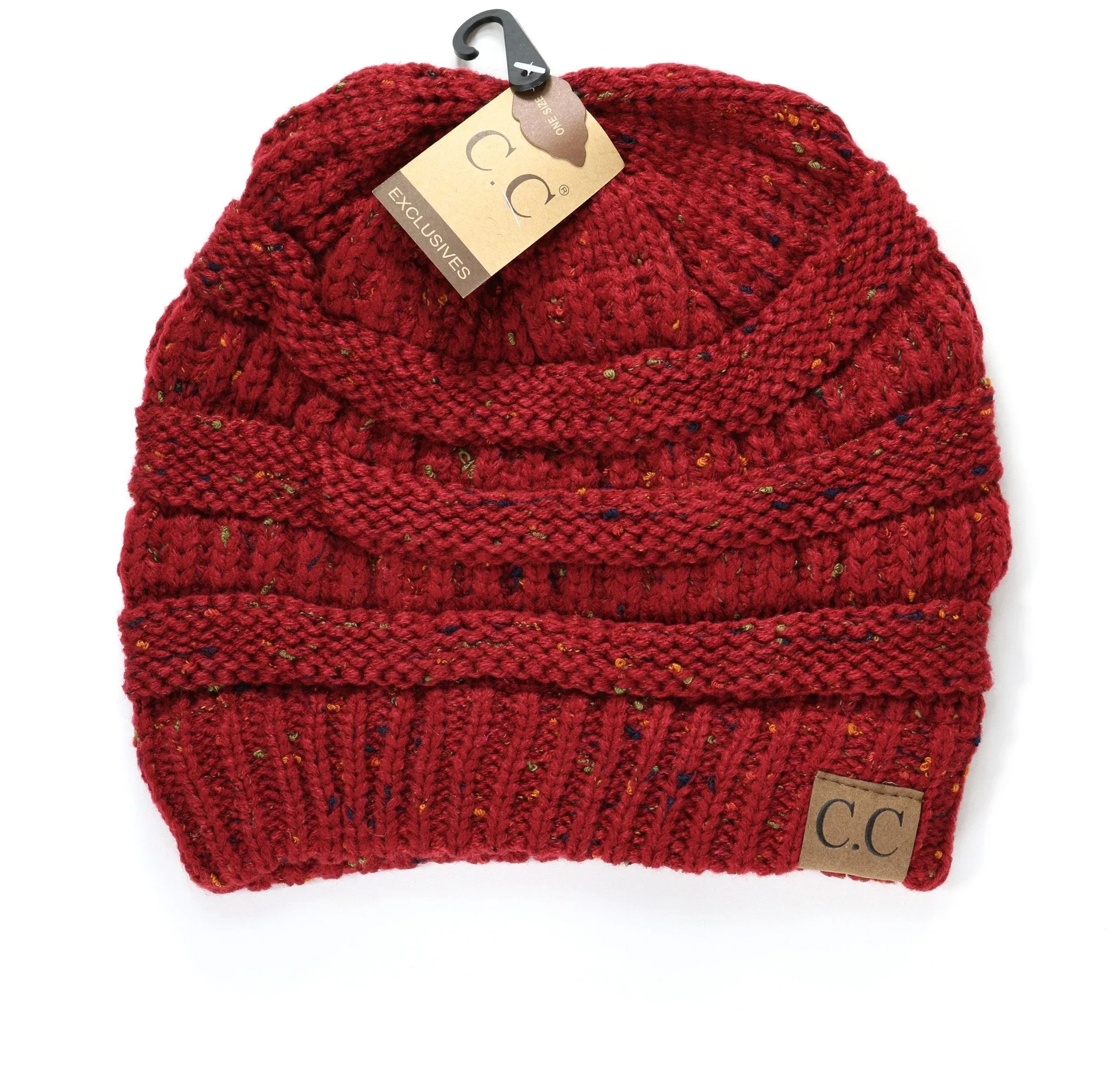 C.C. Flecked Ponytail Beanie