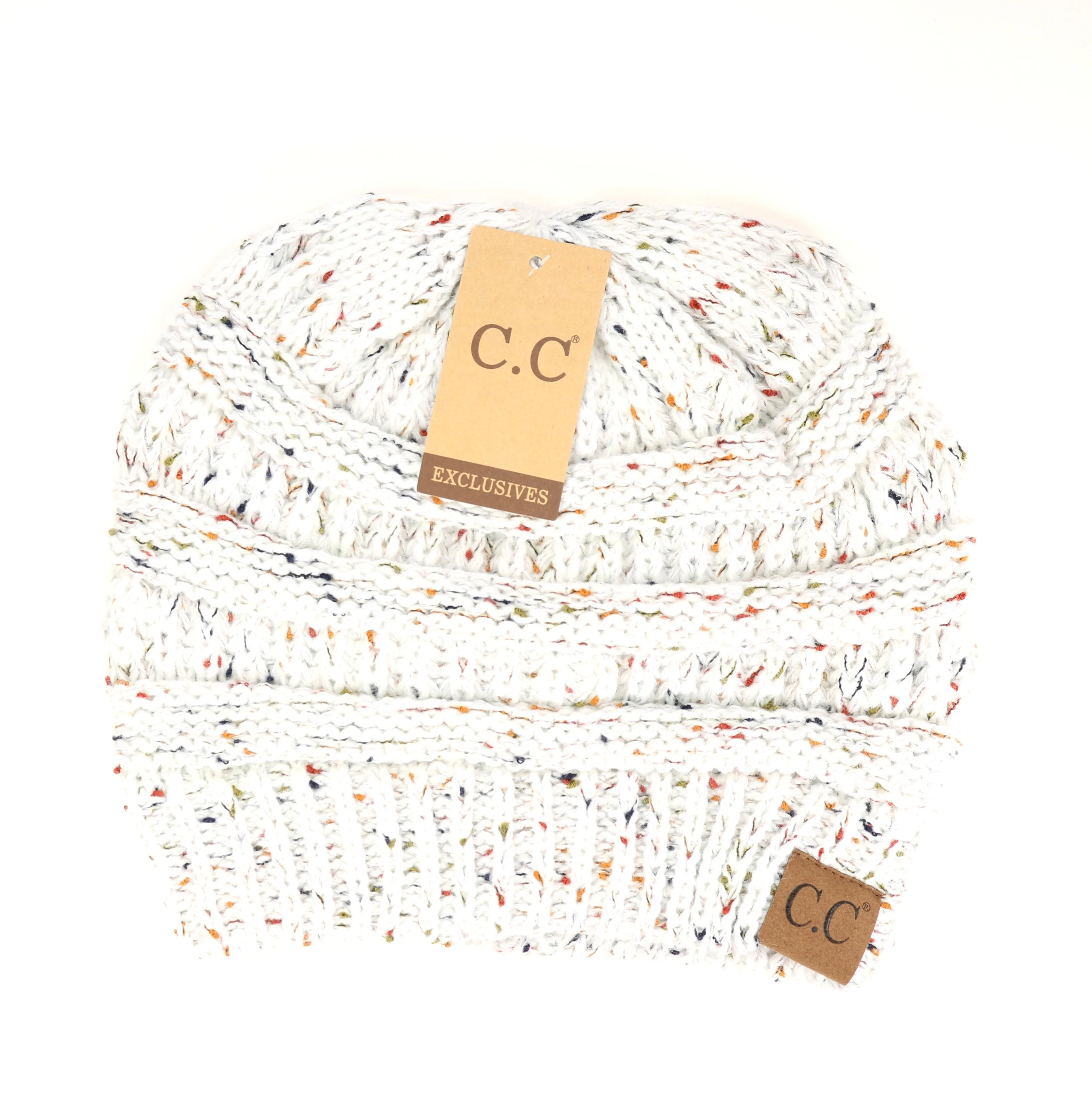 C.C. Flecked Ponytail Beanie