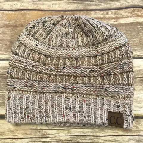 C.C. Flecked Ponytail Beanie