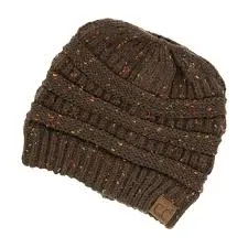 C.C. Flecked Ponytail Beanie