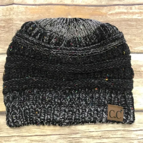 C.C. Flecked Ponytail Beanie