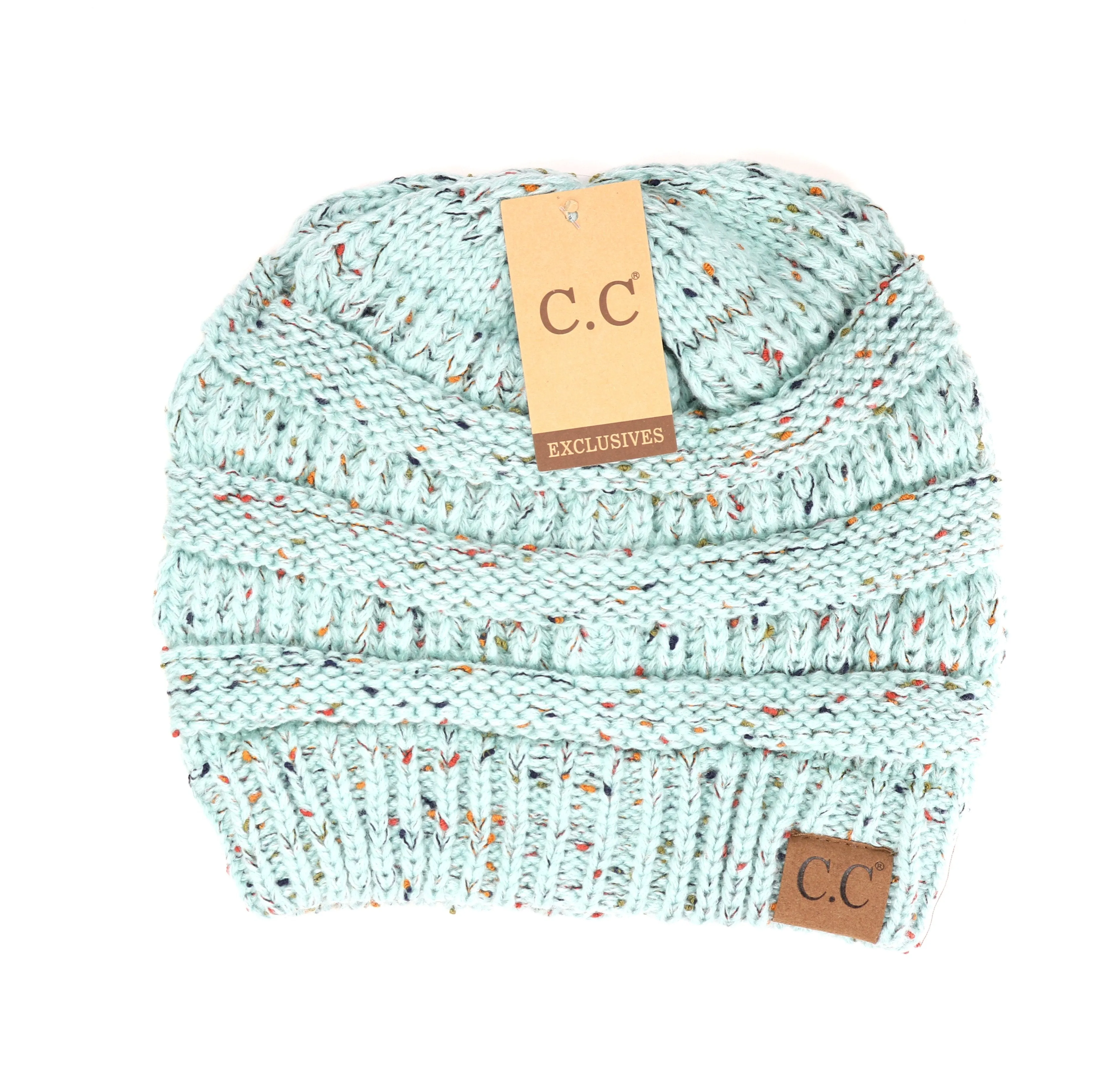 C.C. Flecked Ponytail Beanie