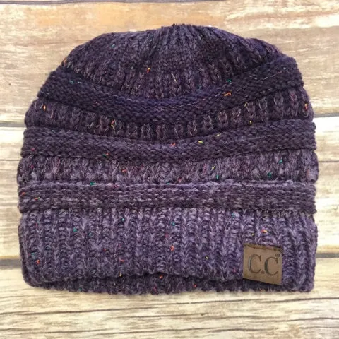 C.C. Flecked Ponytail Beanie