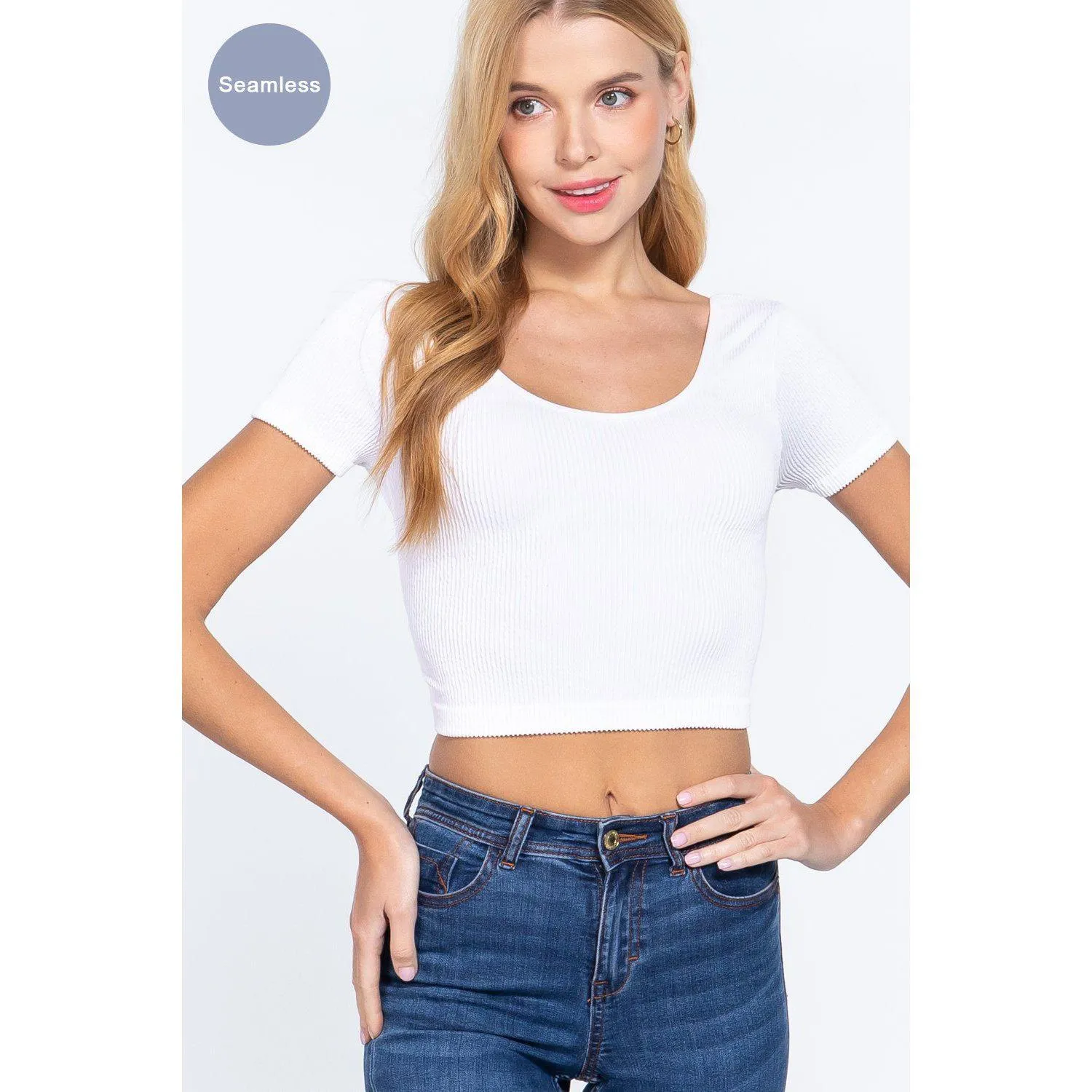 Cross Back Rib Seamless Crop Top