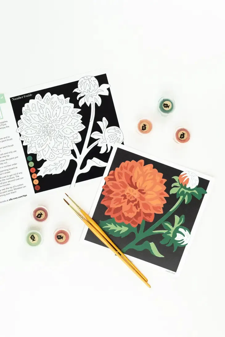 Dahlias Mini Paint By Number Kit