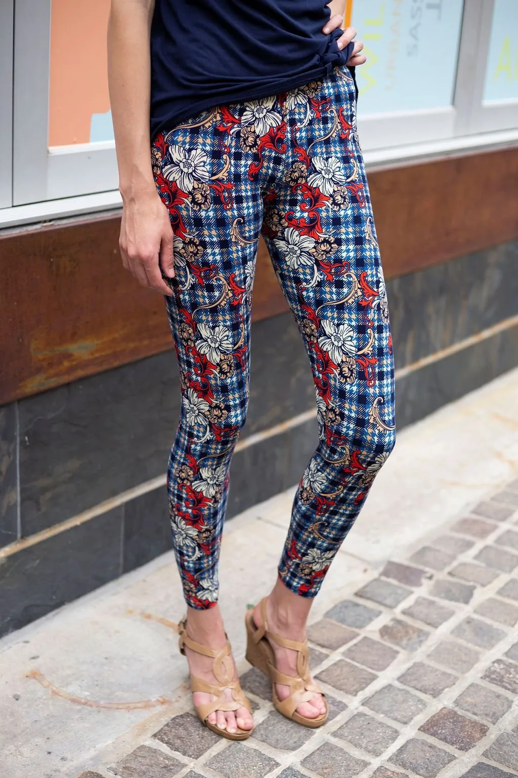 Denim Houndstooth Leggings