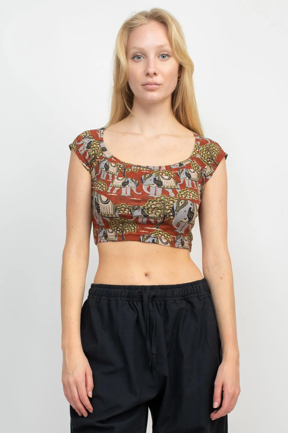 Elephant Raglan Crop Top