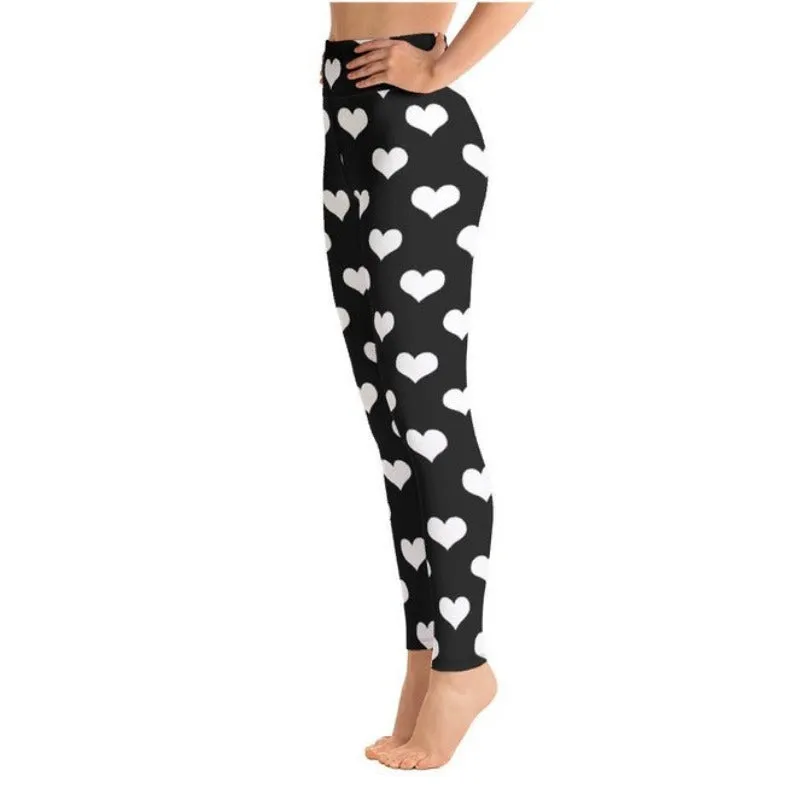 Heart Print Yoga Leggings