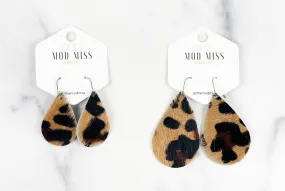 Leather Teardrop Earring HOH Leopard