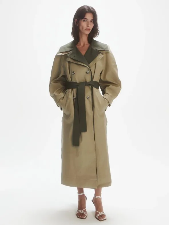 Les Coyotes De-constructed trench coat khaki