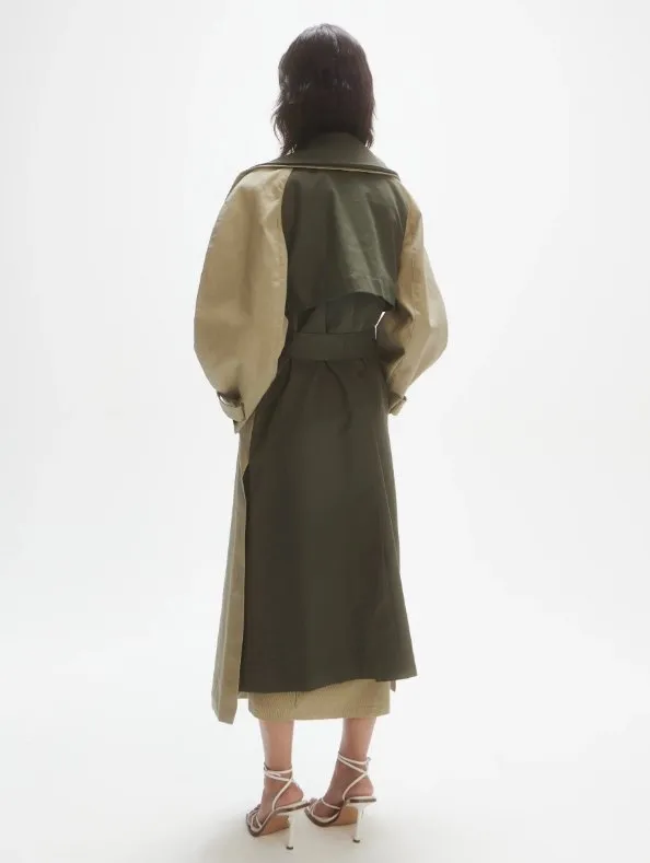 Les Coyotes De-constructed trench coat khaki