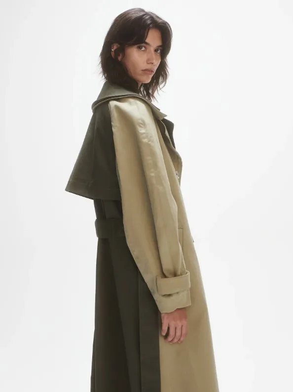 Les Coyotes De-constructed trench coat khaki