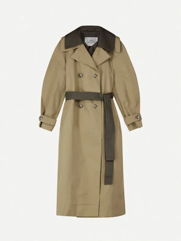 Les Coyotes De-constructed trench coat khaki