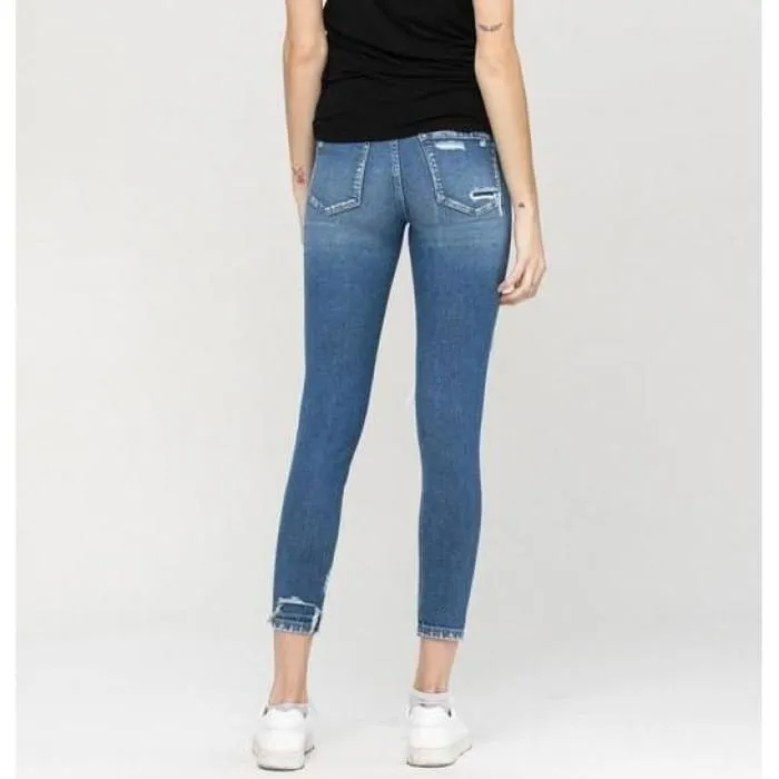 Lined Distressed Jeans