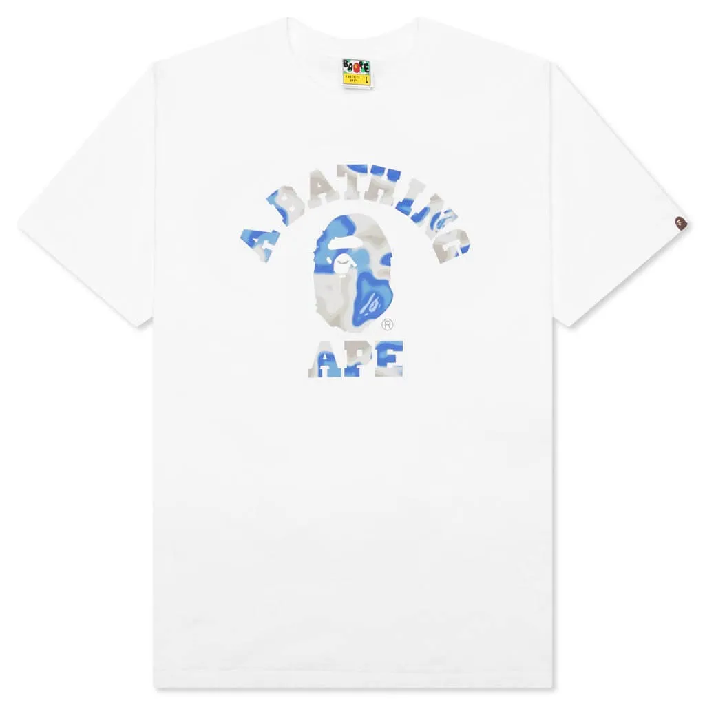 Liquid Camo College Tee - White/Blue