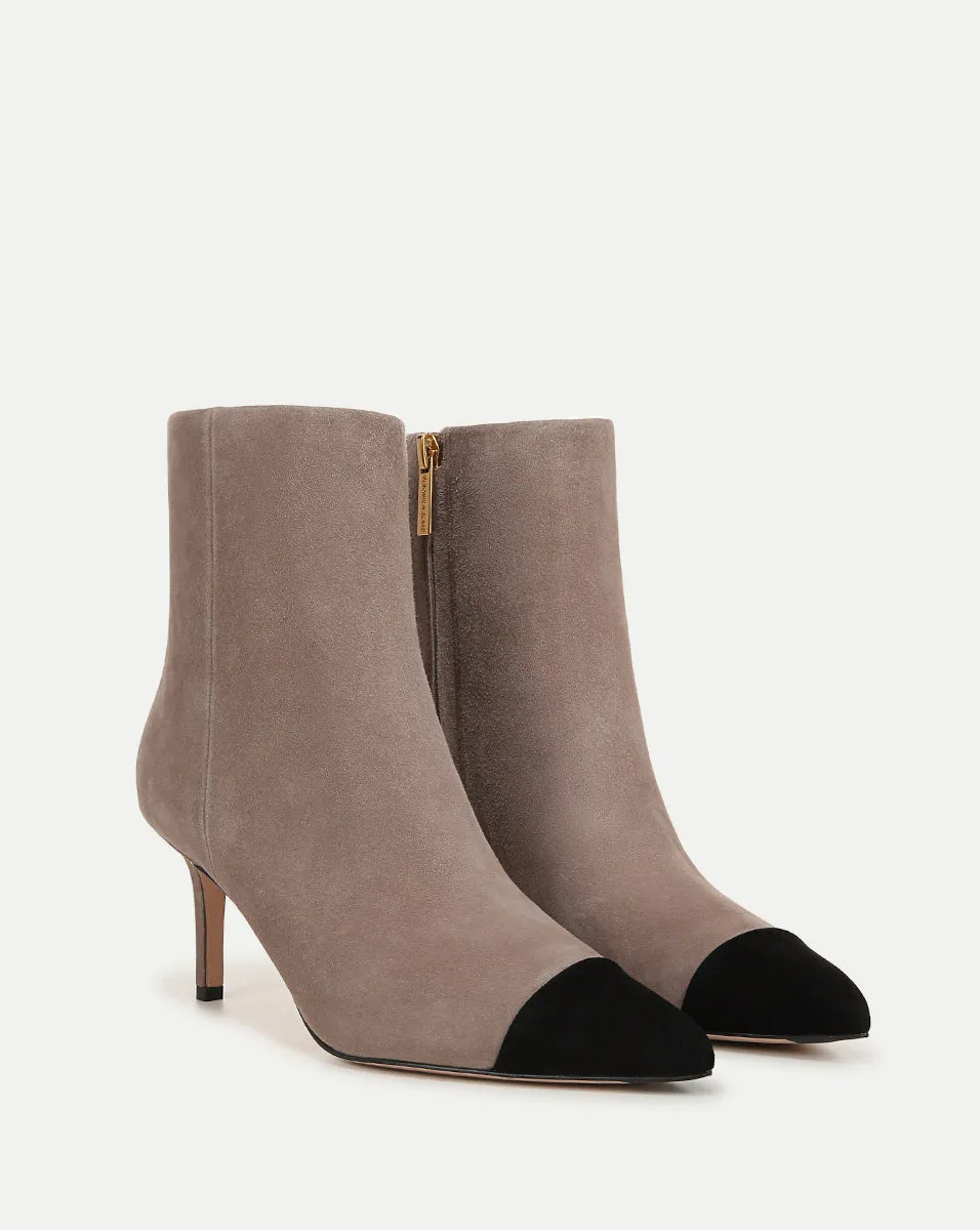 Lisa Cap-Toe Mid-Heel Bootie