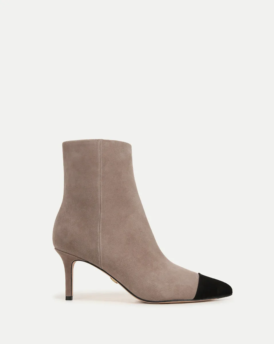 Lisa Cap-Toe Mid-Heel Bootie