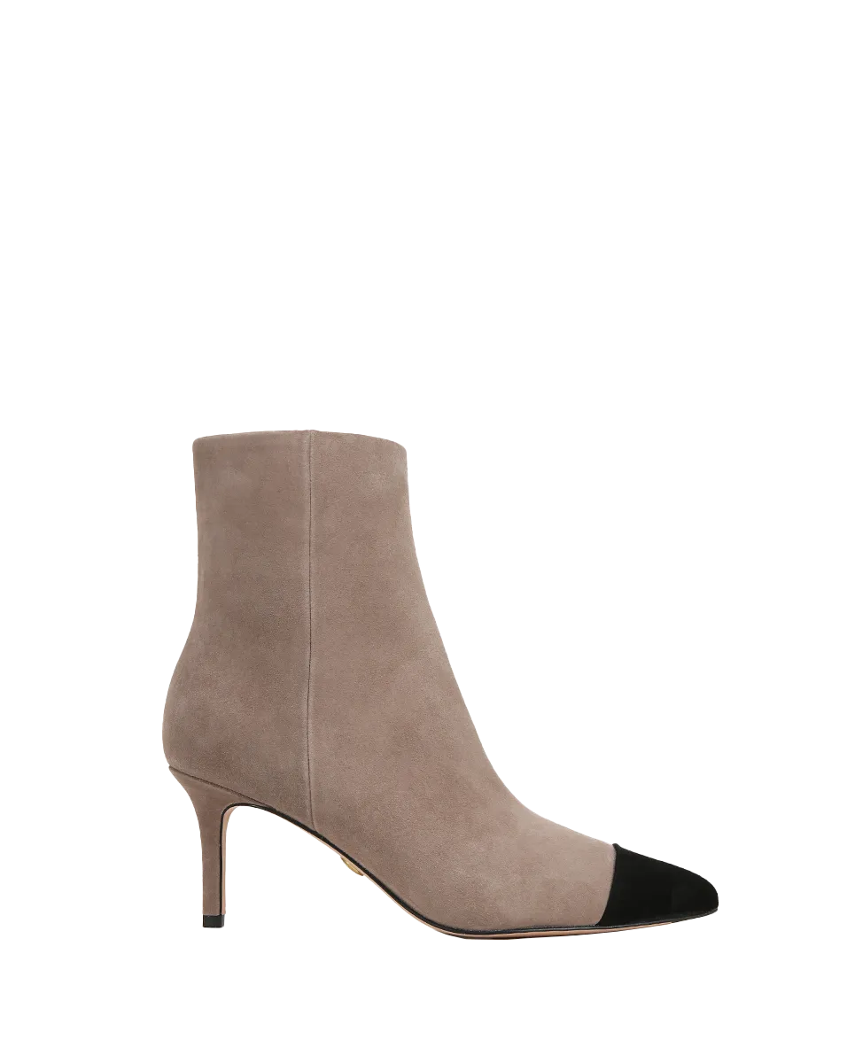 Lisa Cap-Toe Mid-Heel Bootie