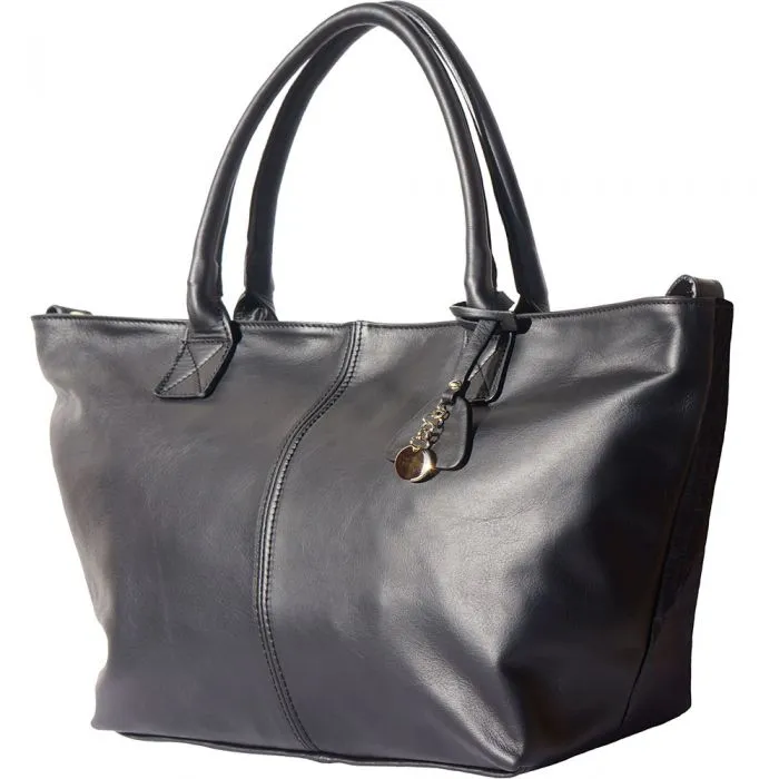 Lovely Loretta Leather Tote Bag with Double Handle