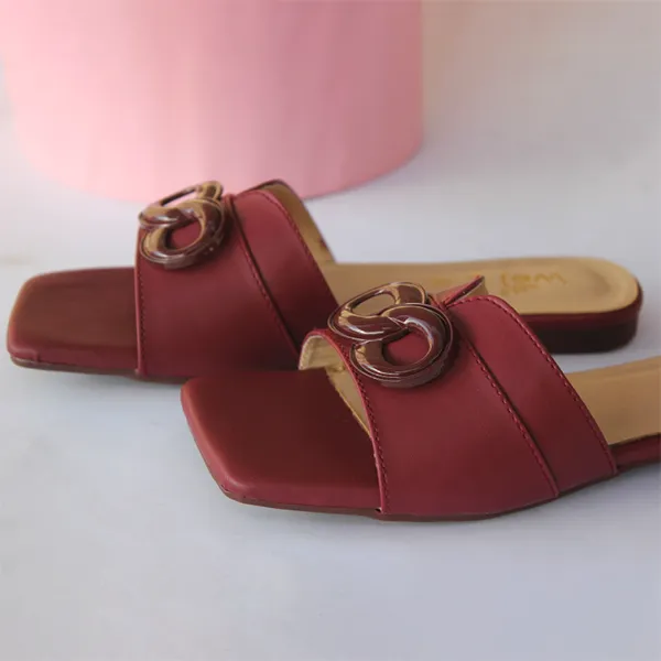 Maroon Casual Slippers for women