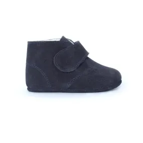 My-First Suede Pram Booties in Navy