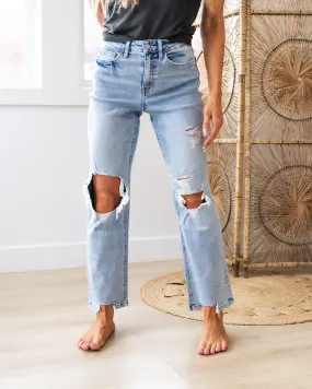 NEW! Vervet Chloe Distressed 90's Straight Jeans