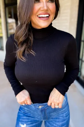 No Matter What Long-Sleeve Turtleneck Bodysuit