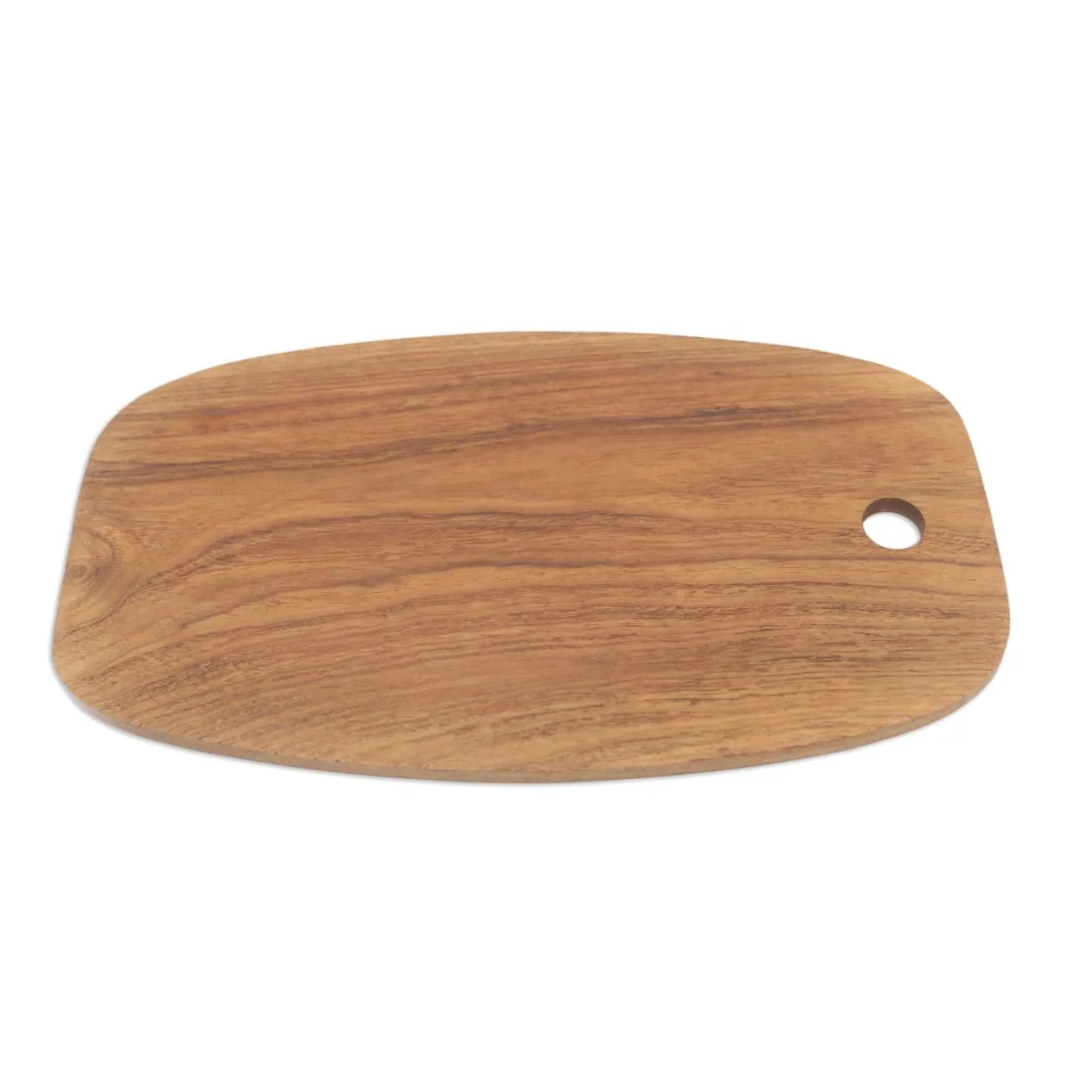 Novica Classic Oval Teak Wood Cutting Board