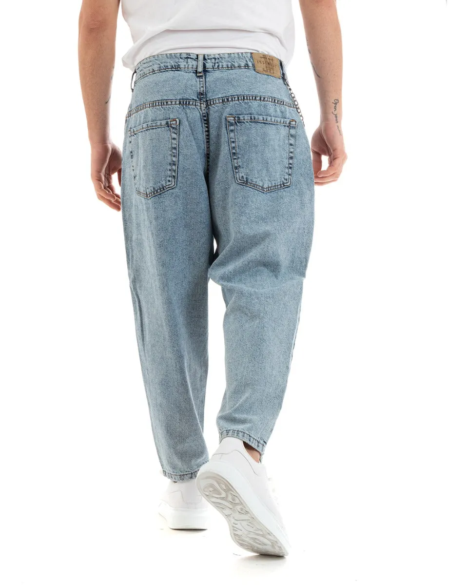 Pantaloni Jeans Uomo Baggy Fit Denim Tasca America Casual GIOSAL-P5773A