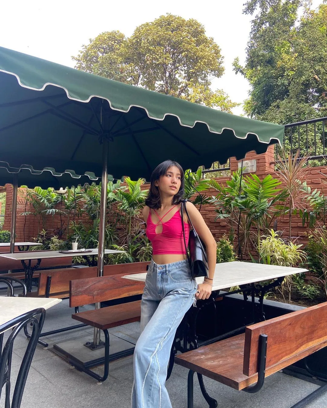 Pink Mesh Tank Top