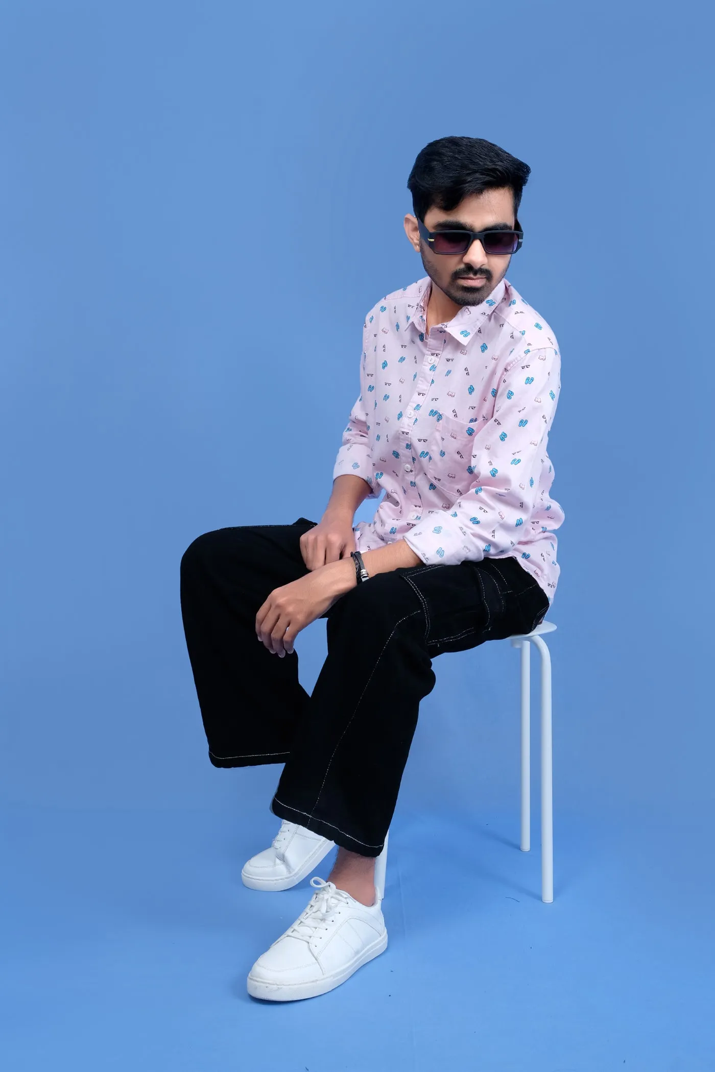 Pink Printed Casual Shirt