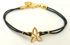 Plumeria Leather Bracelet