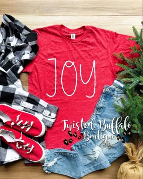 Red {WE'RE ALL ABOUT THAT JOY THIS CHRISTMAS} Red Crew Neck Tee