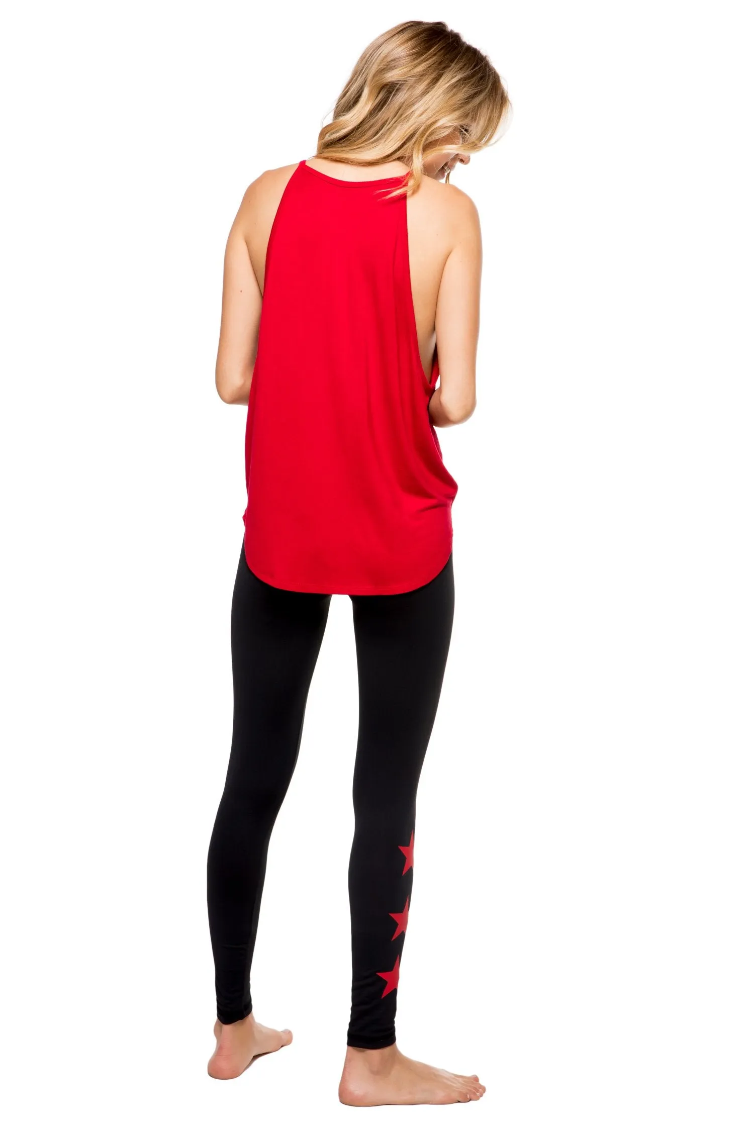 Strut This Star Ankle Leggings black/red stars