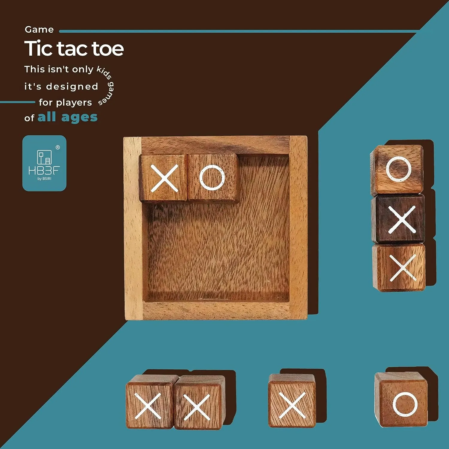 Tic Tac Toe for Kids and Adults Coffee Table Living Room Decor and Desk Decor Family Games Night Classic Board Games Wood Rustic for Families Size 4 Inch