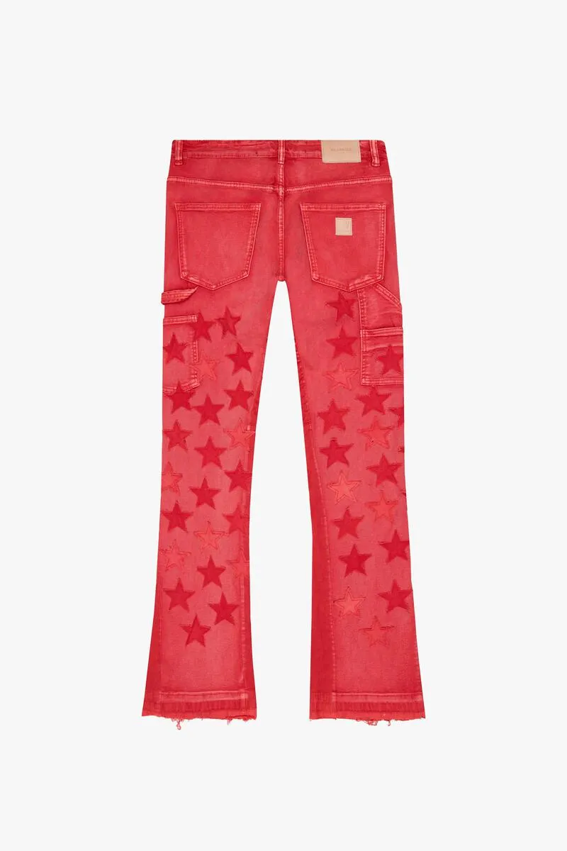 Valabasas V-STARS RED WASH STACKED FLARE JEAN (RED WASHED)