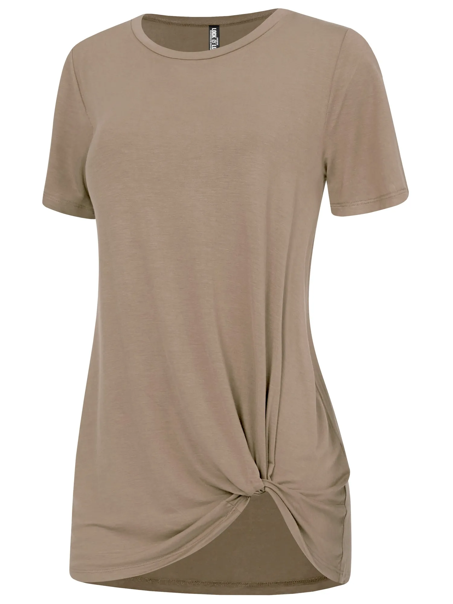 Women's Twist Front Short Sleeve Tunic Tee