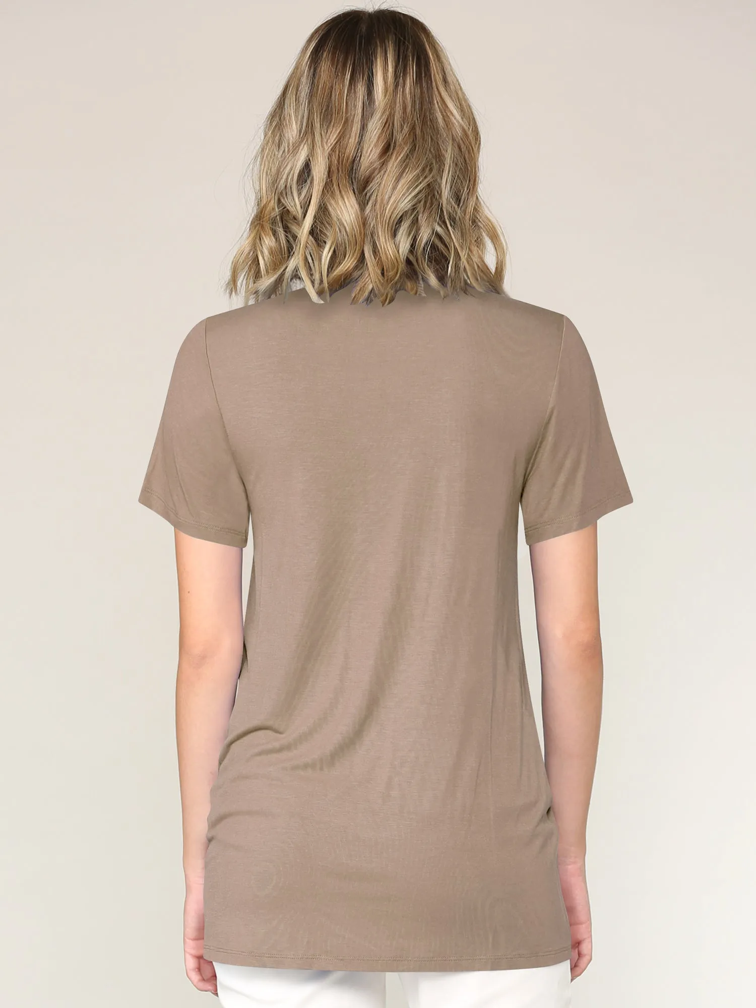 Women's Twist Front Short Sleeve Tunic Tee