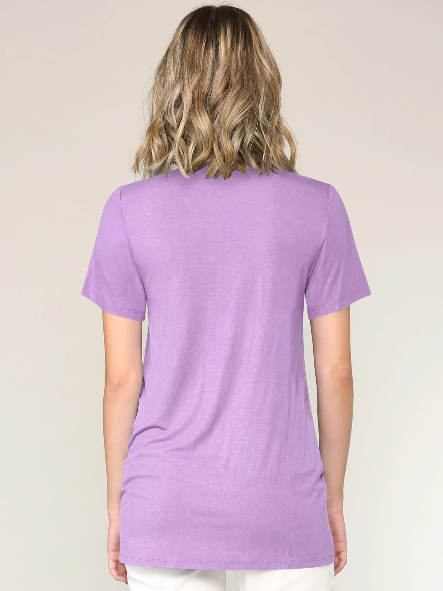 Women's Twist Front Short Sleeve Tunic Tee