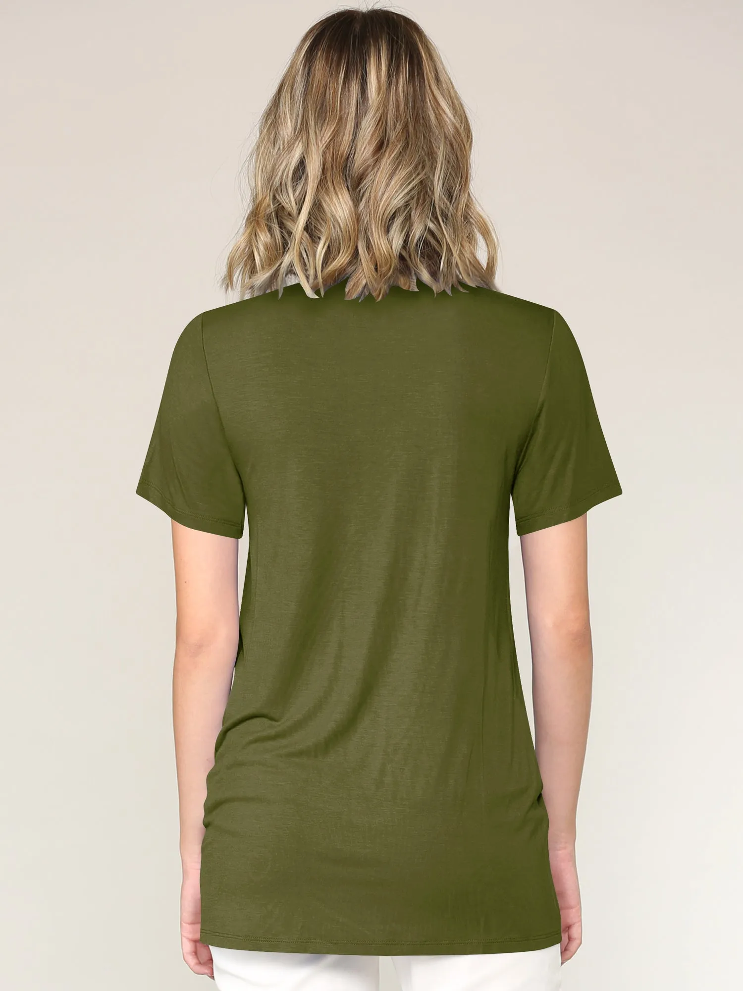 Women's Twist Front Short Sleeve Tunic Tee