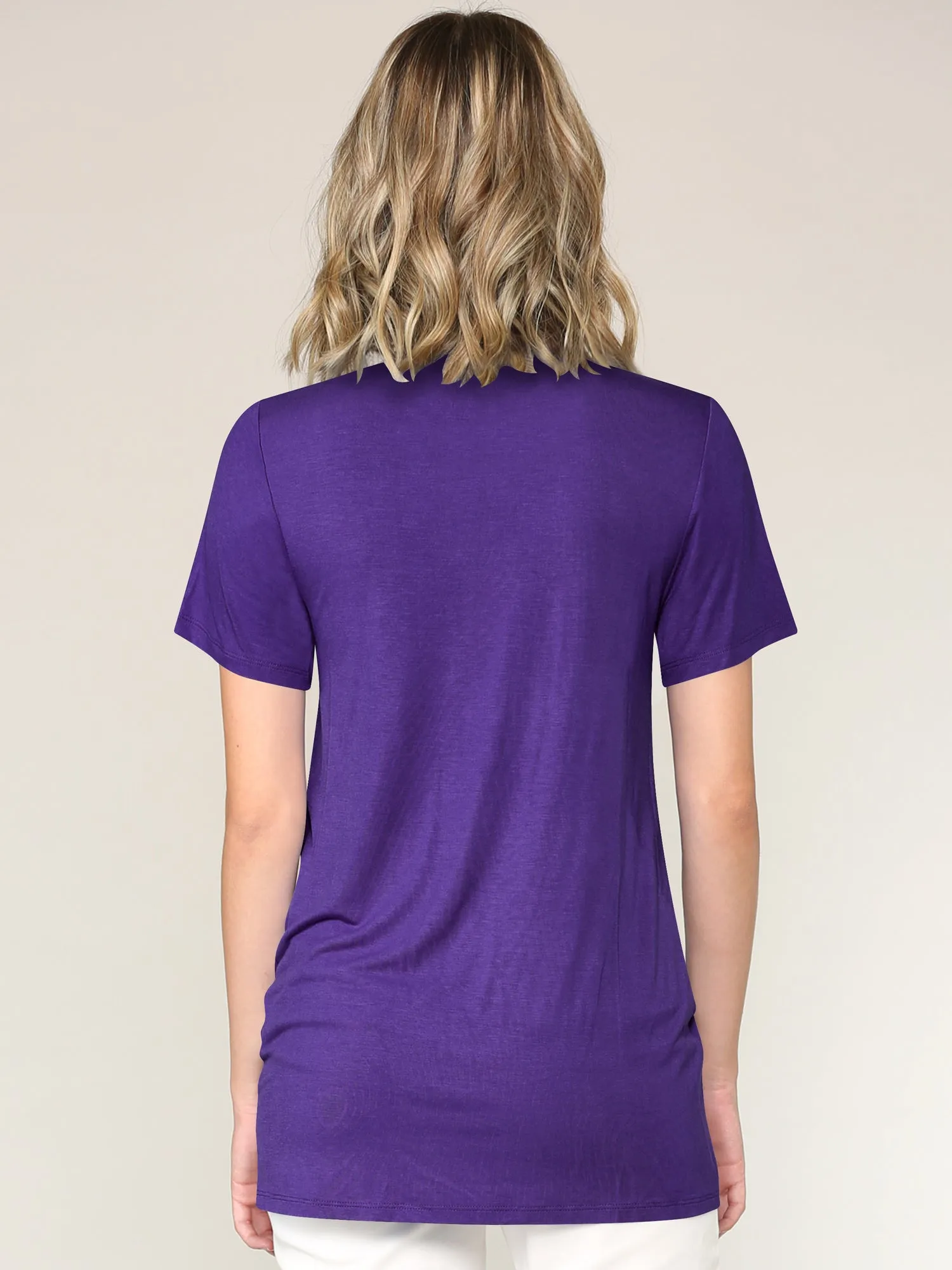 Women's Twist Front Short Sleeve Tunic Tee