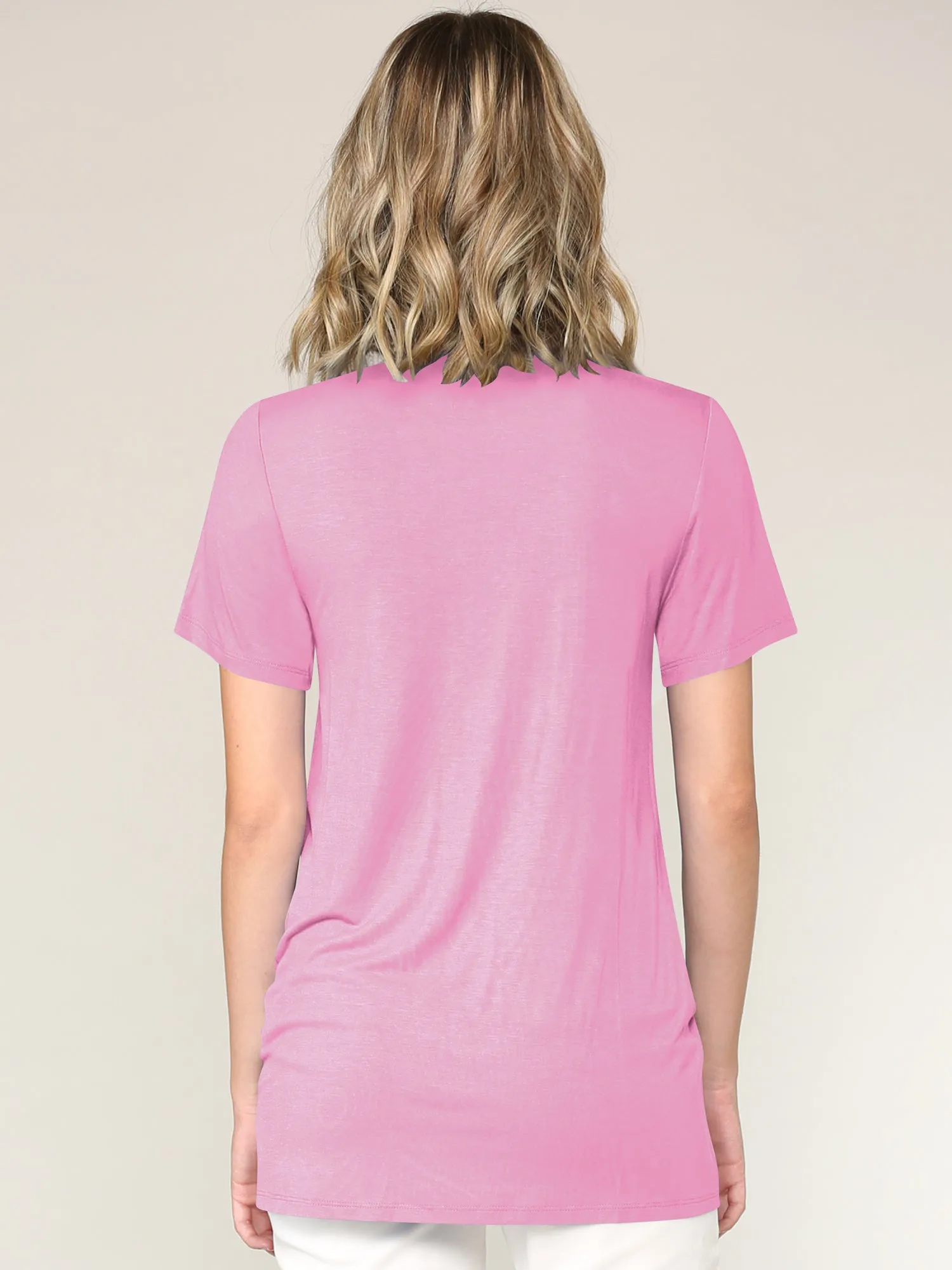 Women's Twist Front Short Sleeve Tunic Tee