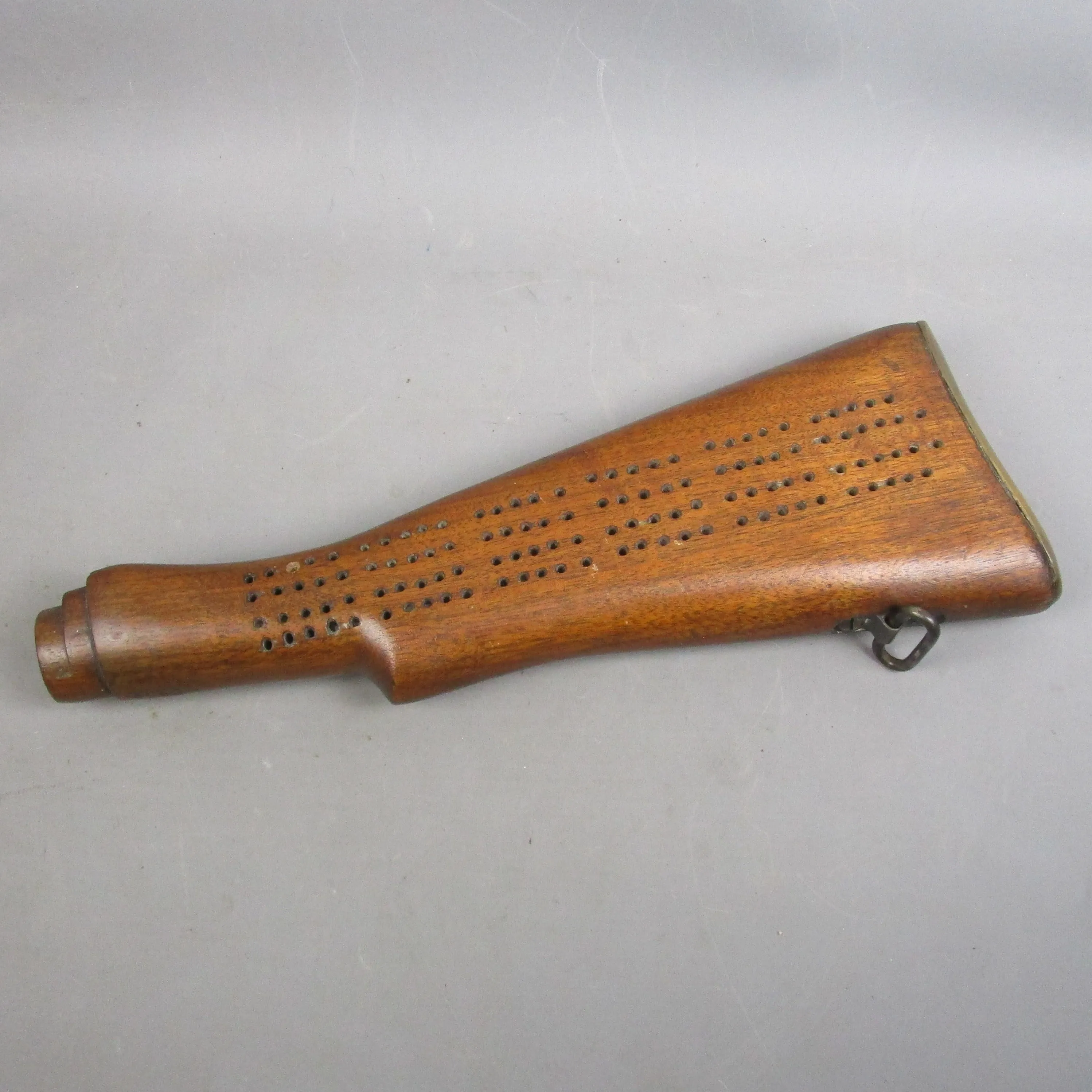 Wooden Gun Stock Cribbage Board Antique Victorian c1900